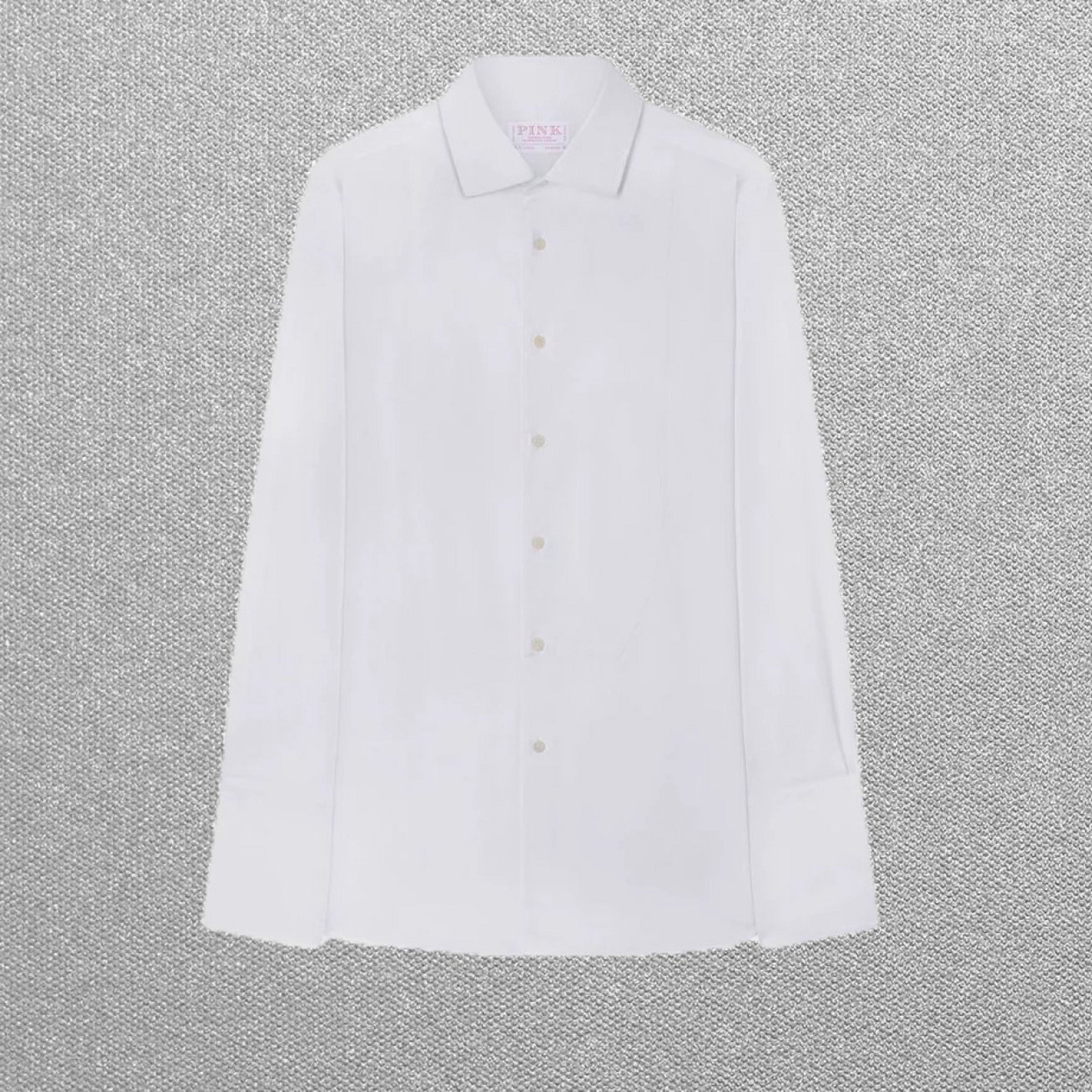 White Classic Fit Evening Bib Front Twill Soprano Shirt