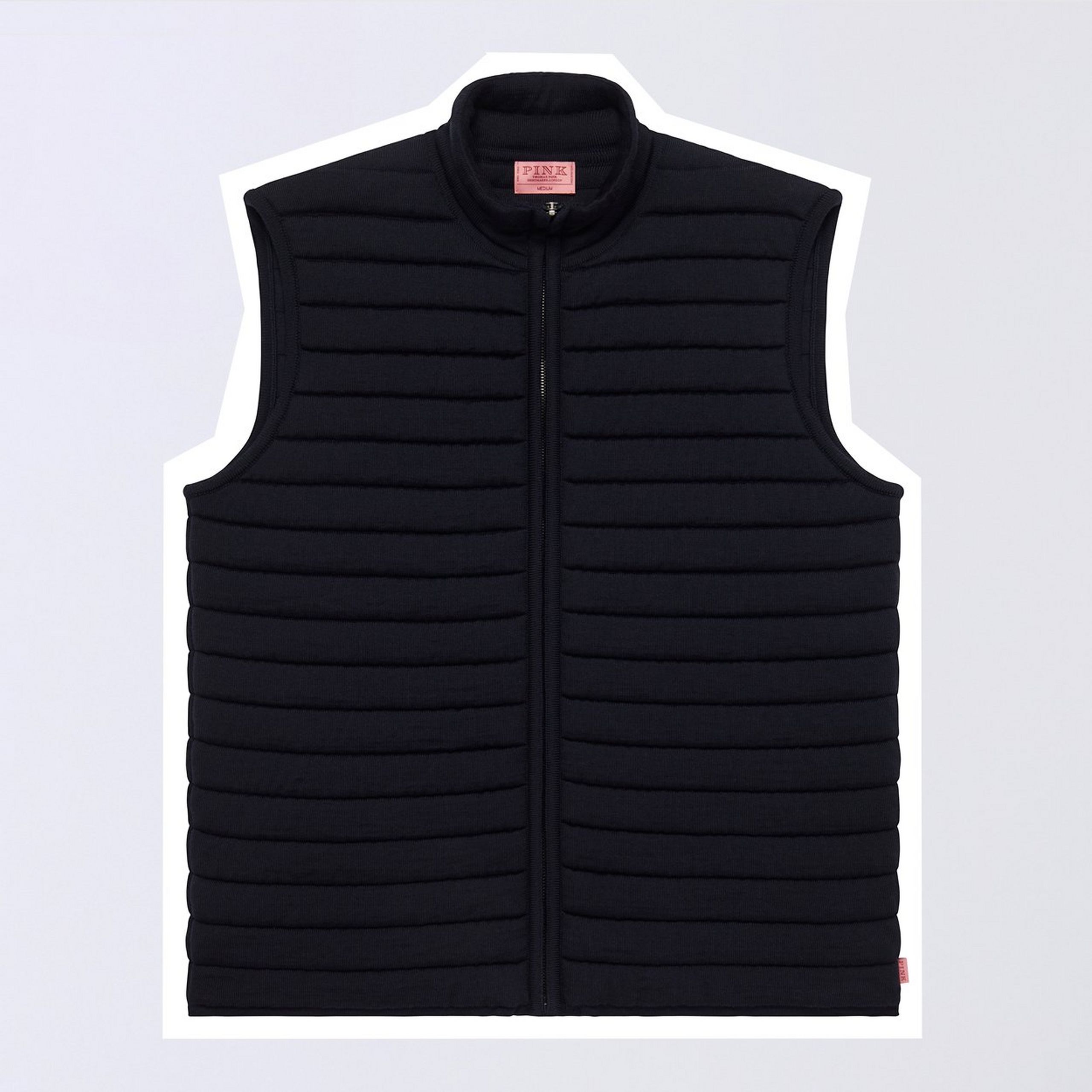 Navy Knitted Merino Wool Quilted Gilet, £275