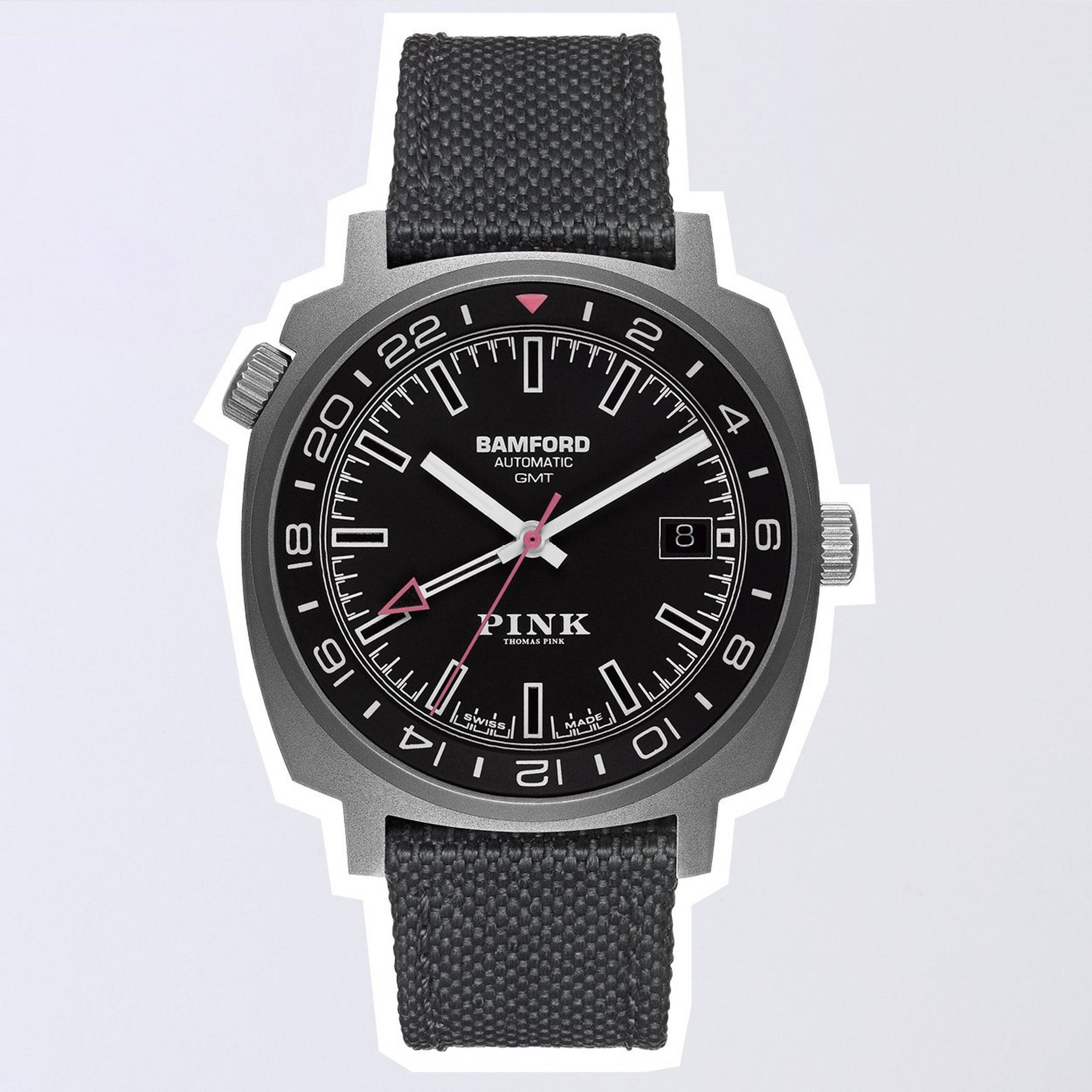 Black & White Bamford x Thomas Pink Automatic Titanium GMT Watch