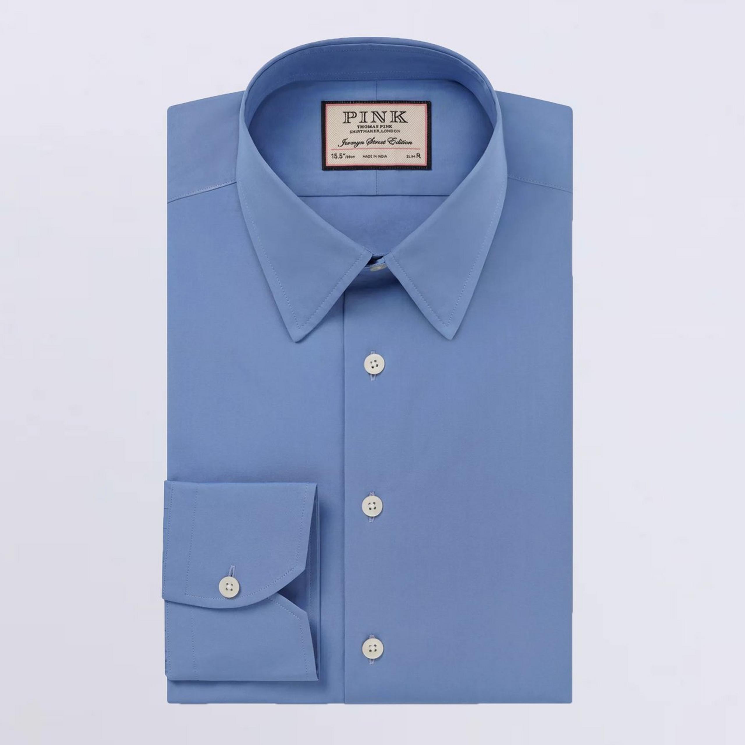 Sky Blue Slim Fit Formal Solid Colour Shirt