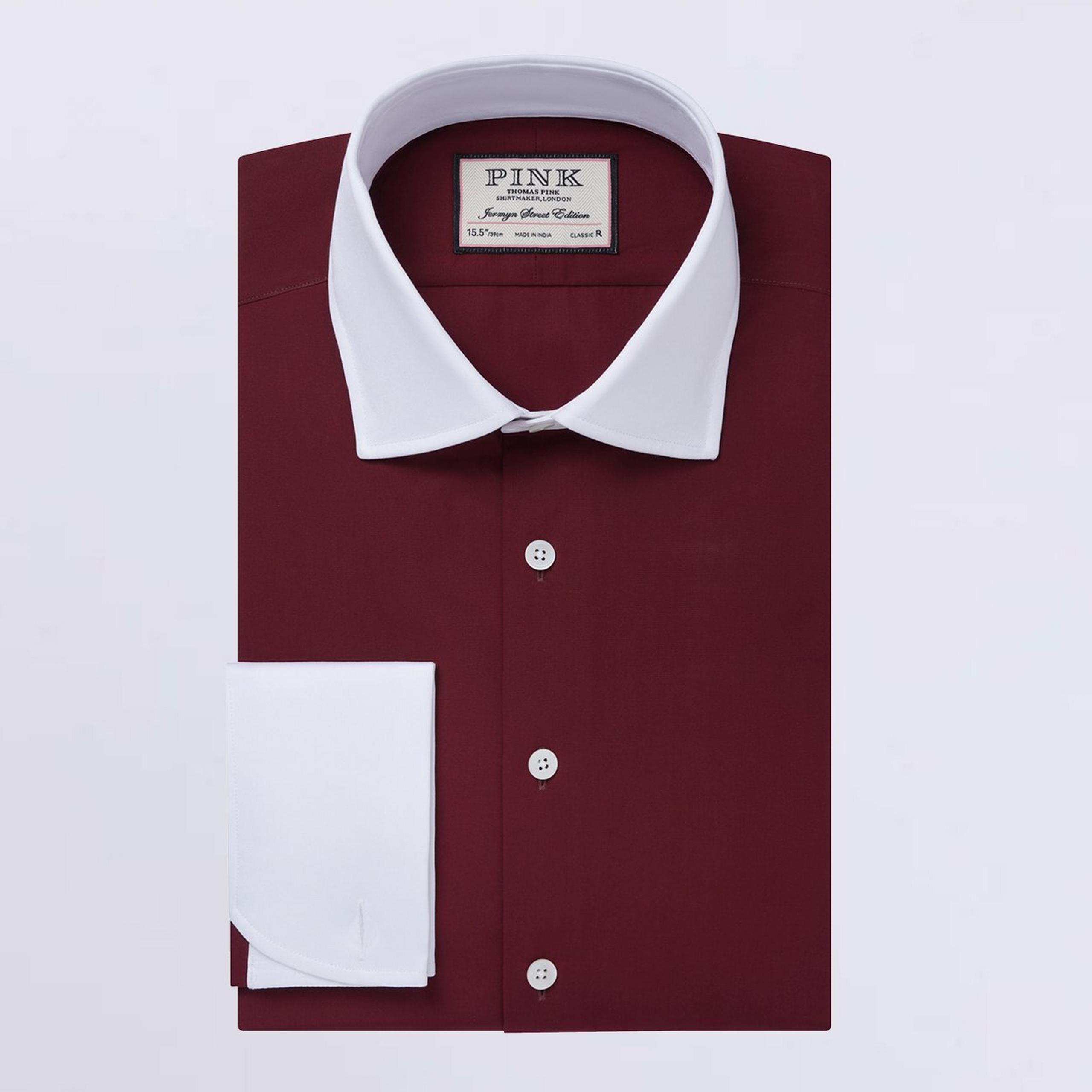 Red Classic Fit Formal Solid Colour Shirt