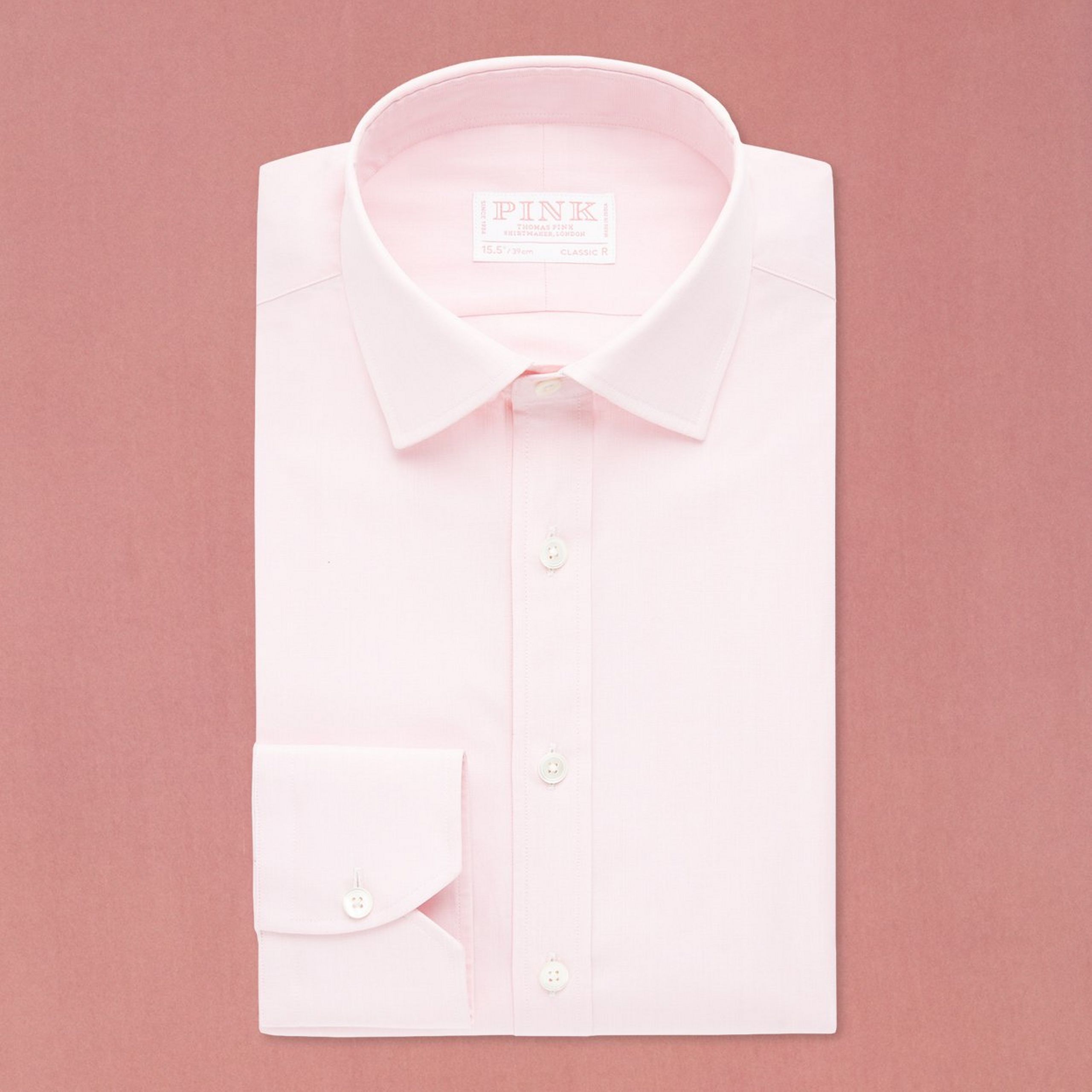 Pink Classic Fit Formal End on End Shirt