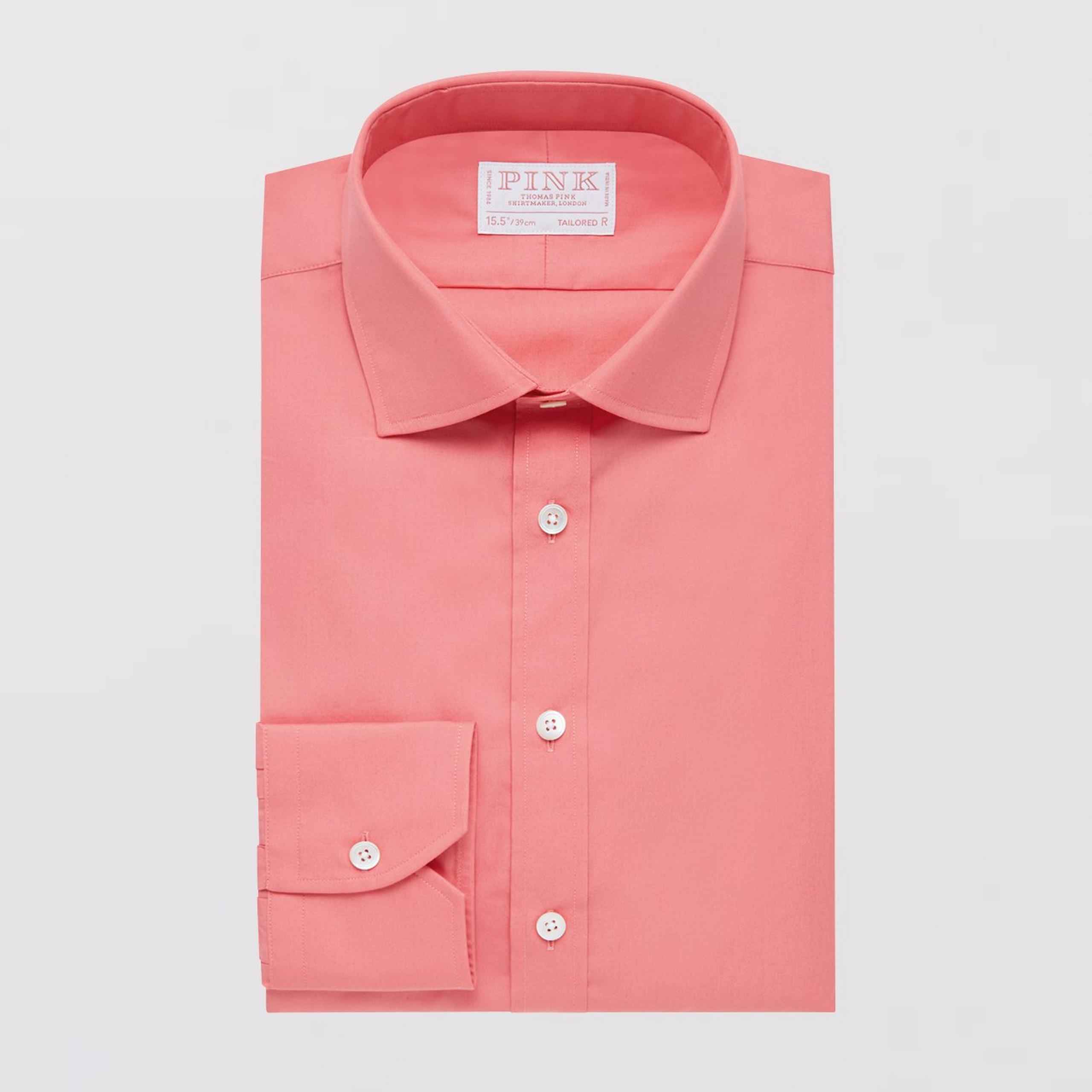 Coral Pink Tailored Fit Formal Superior Solid Plain Shirt