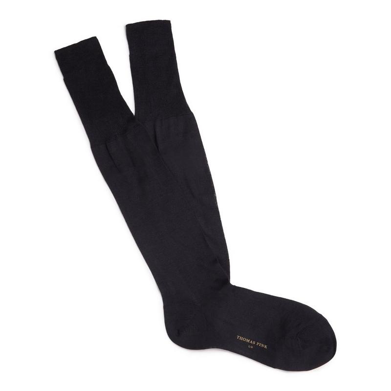 Black Long Silk Dress Socks