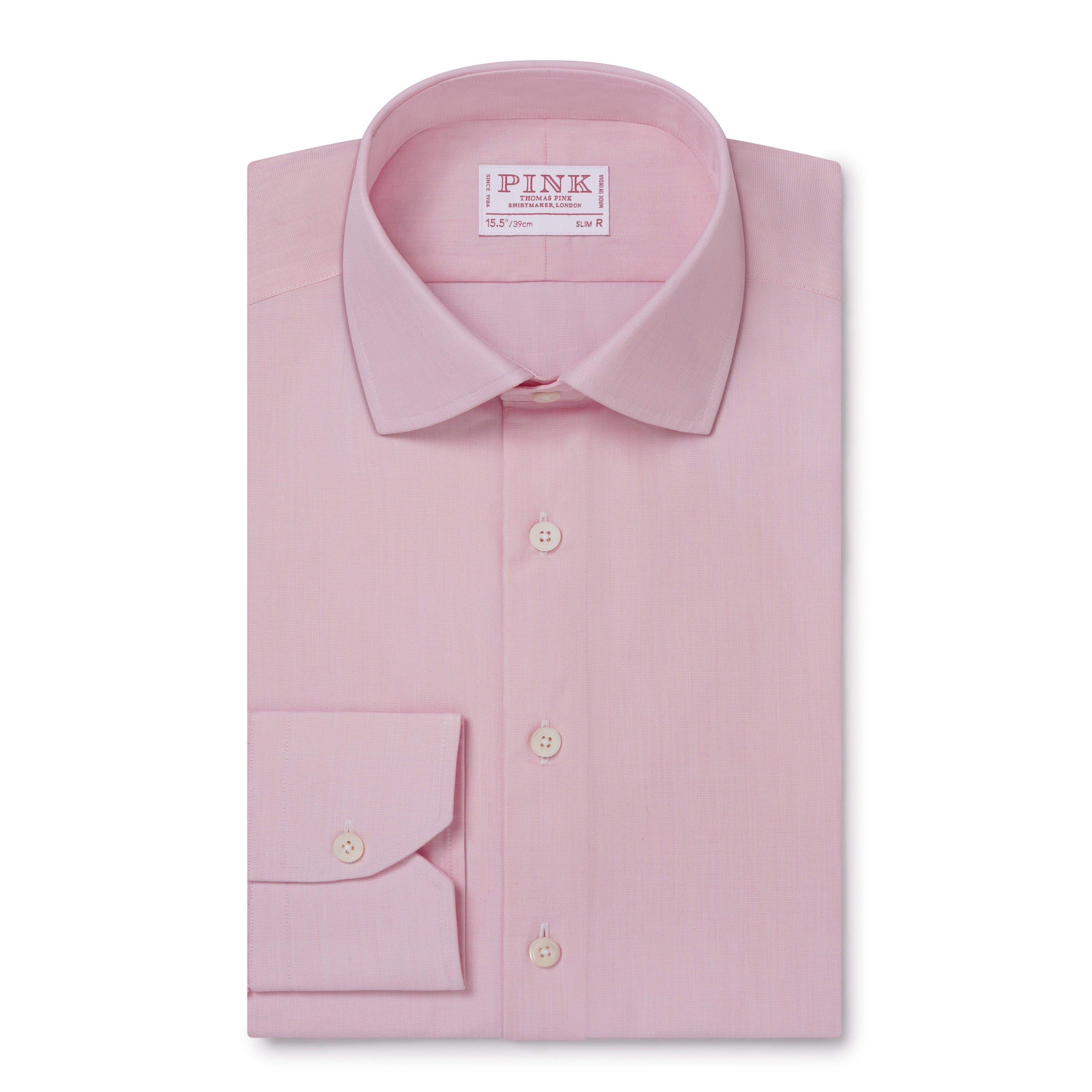 Pink dress shirt white collar online