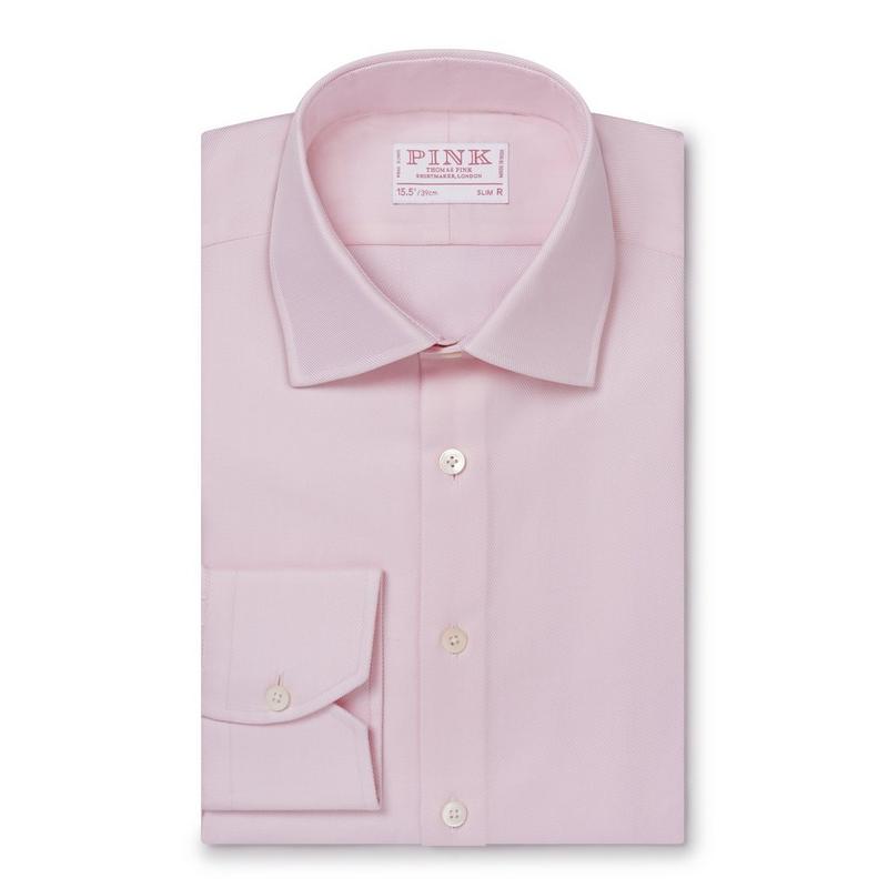 Pale Pink Slim Fit Formal Royal Twill Shirt