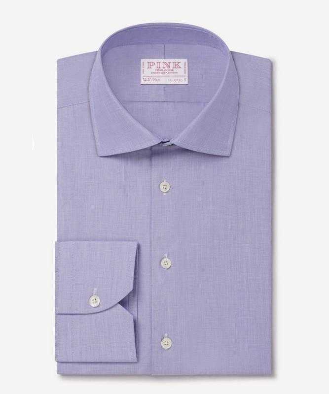 Blue Tailored Fit End on End Dress Shirt