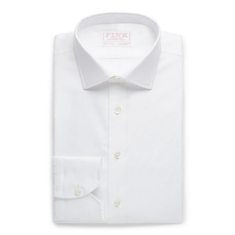 White Tailored Fit Royal Oxford Dress Shirt