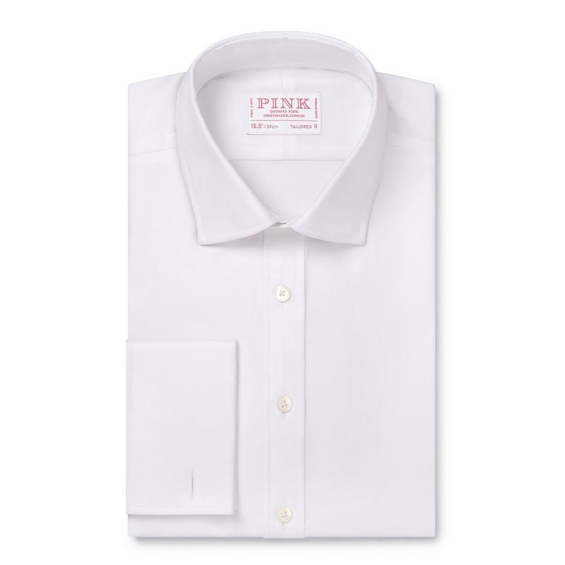White Tailored Fit Formal Royal Twill Shirt