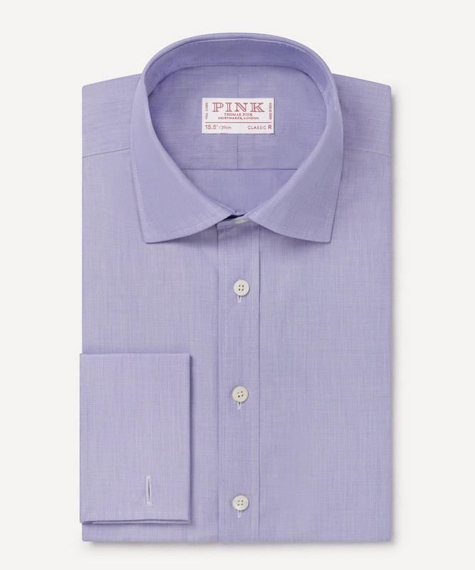 Blue Classic Fit Formal End on End Shirt