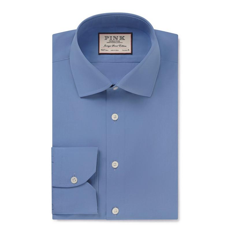 Sky Blue Tailored Fit Formal Solid Colour Shirt