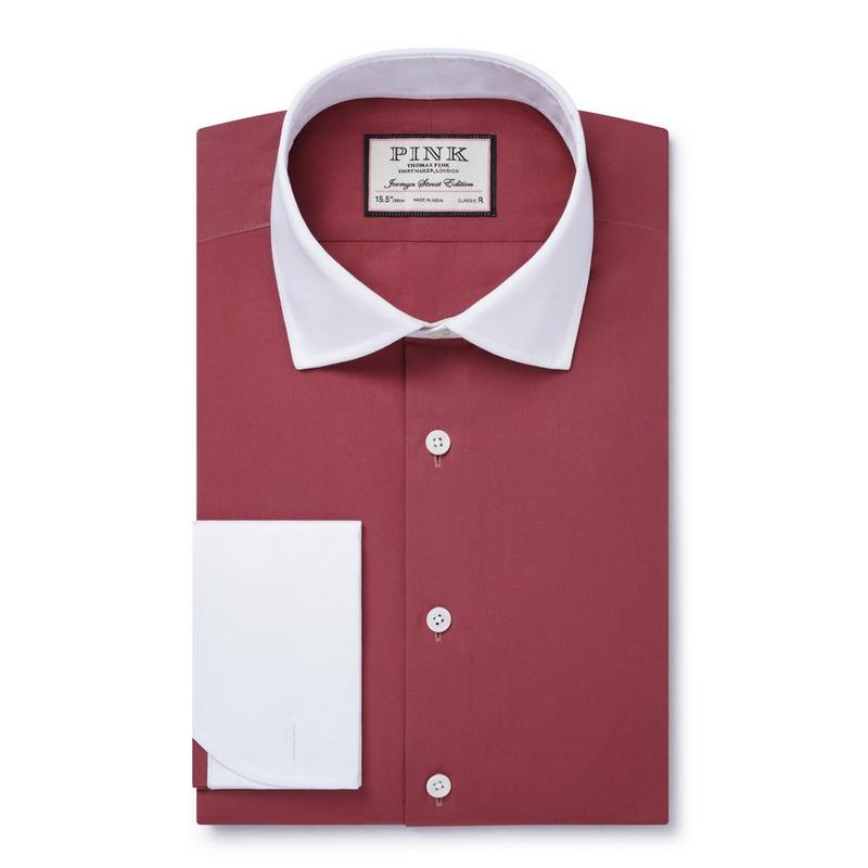 Pink Classic Fit Solid Color Dress Shirt