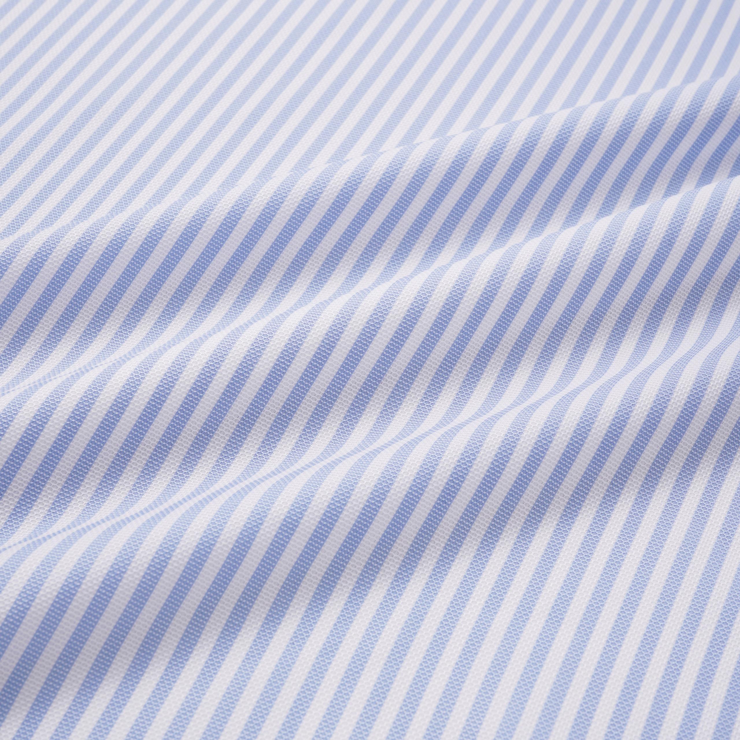 Pale Blue & White Classic Fit Formal Striped Dobby Shirt