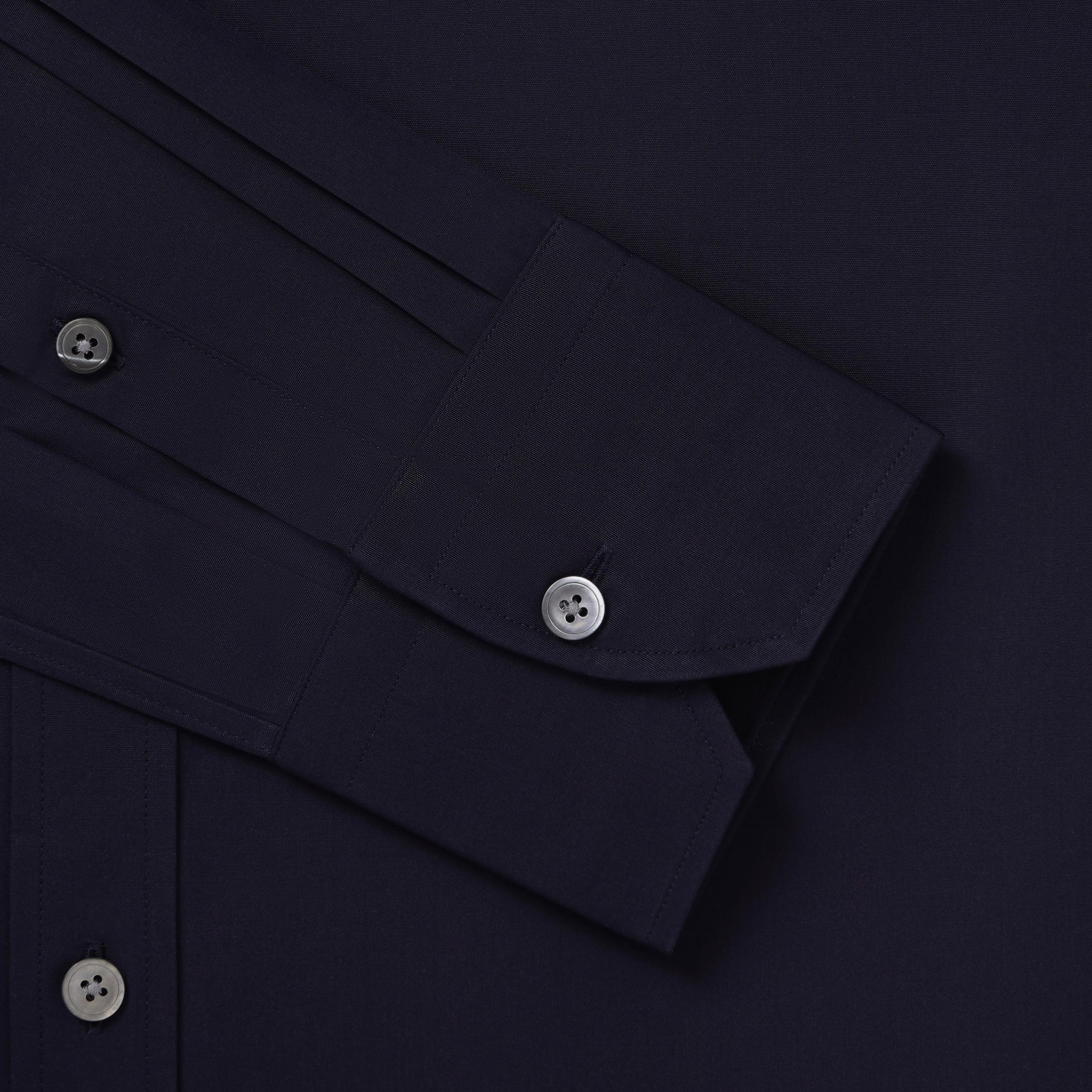 Navy Blue Classic Fit Formal Ramses Cotton Poplin Shirt