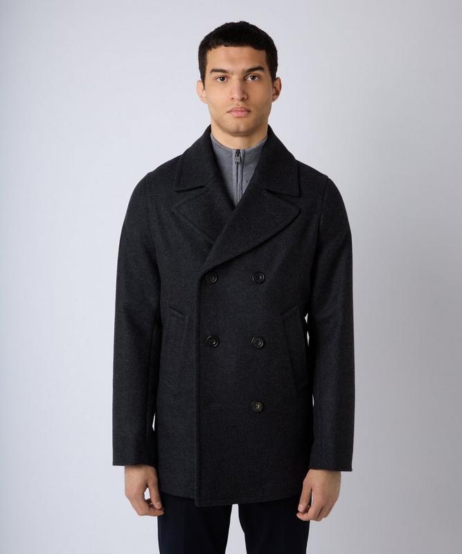 Charcoal Grey Wool Cashmere Pea Coat
