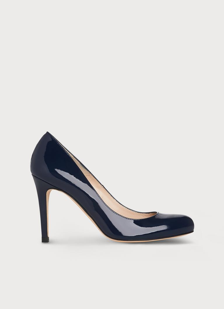 Navy blue deals leather court shoes