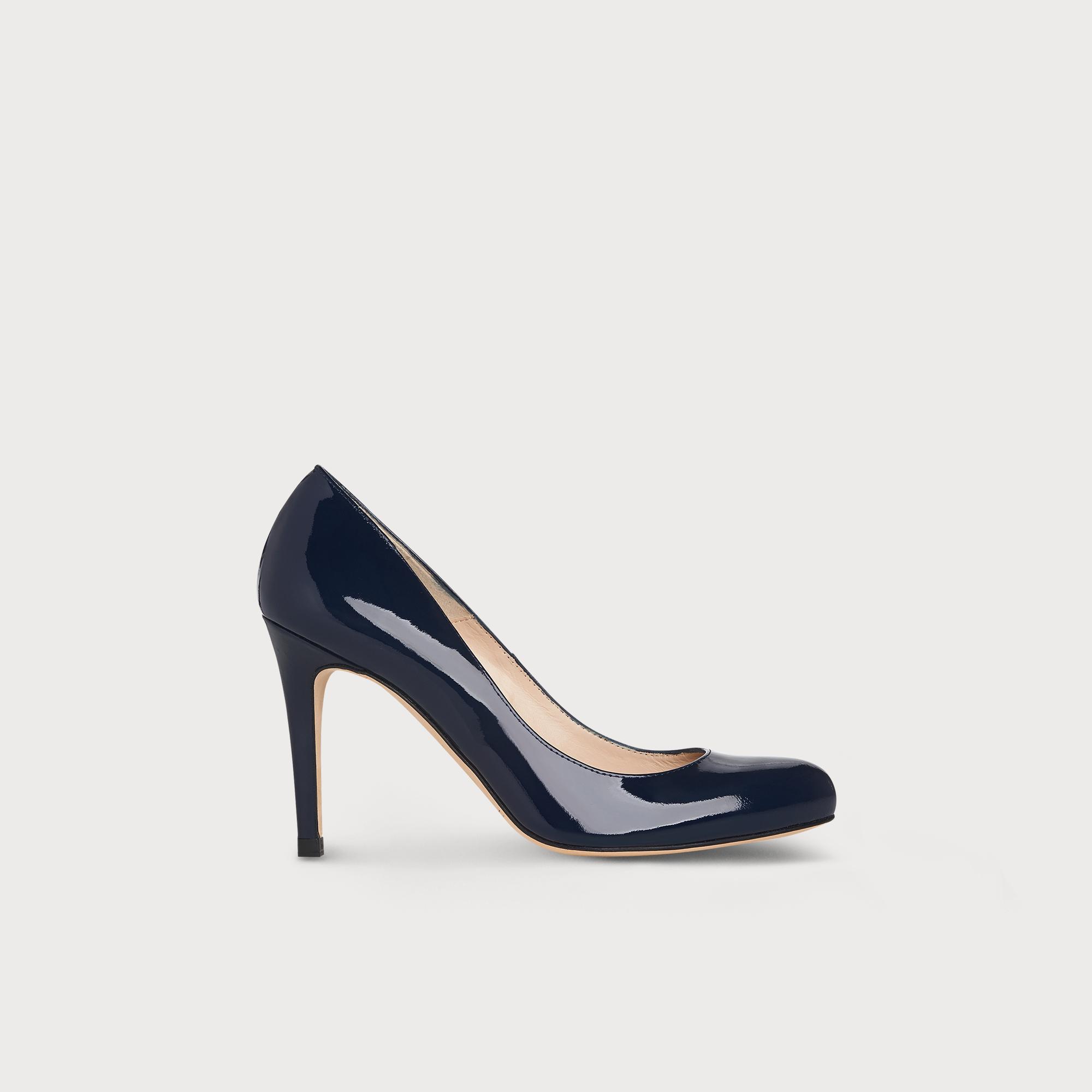 Navy blue leather hot sale court shoes uk