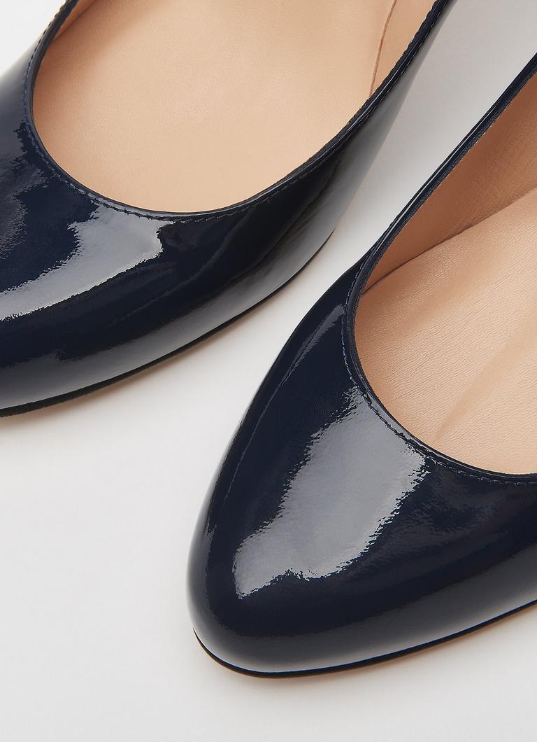 Lk bennett navy patent shoes discount