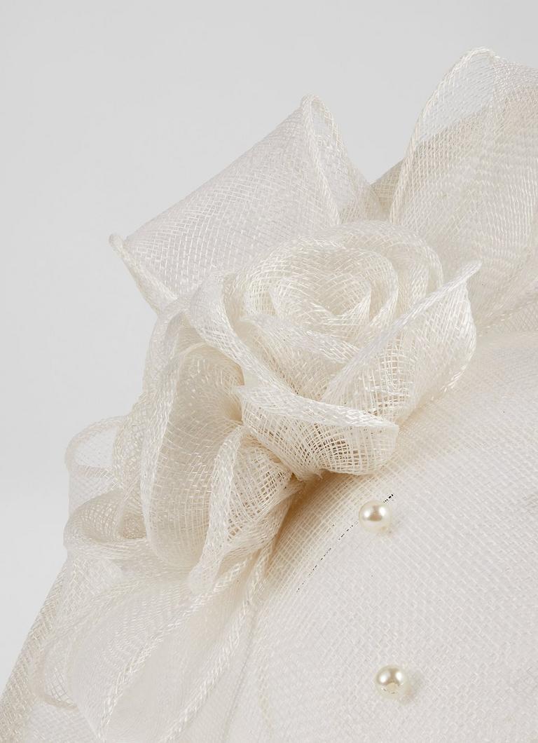 Ayla Cream Mesh Pearl Detail Wide Brim Fascitor Ayla Cream Mesh Pearl Detail Wide Brim Fascitor