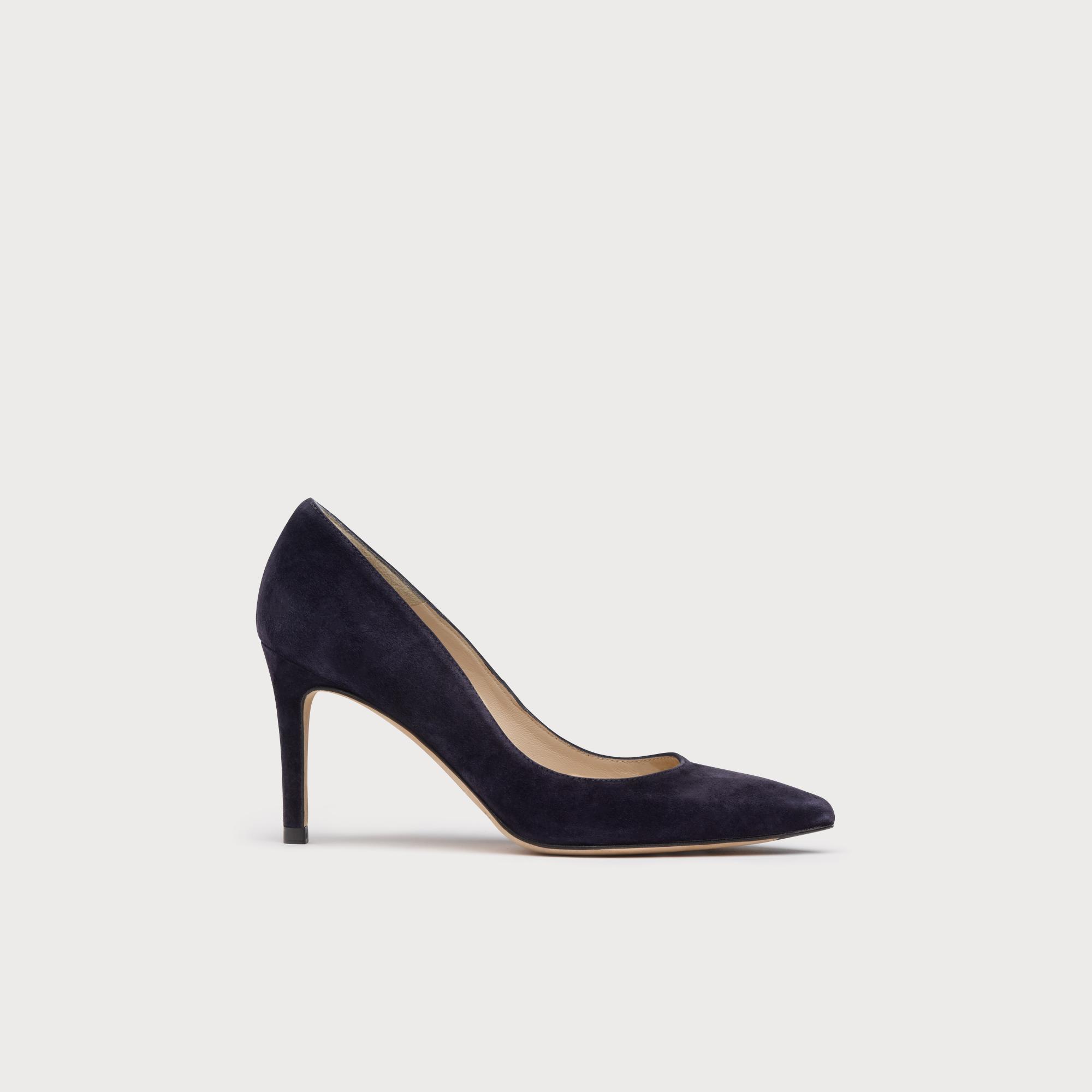 Floret Navy Suede Pointed Toe Courts 