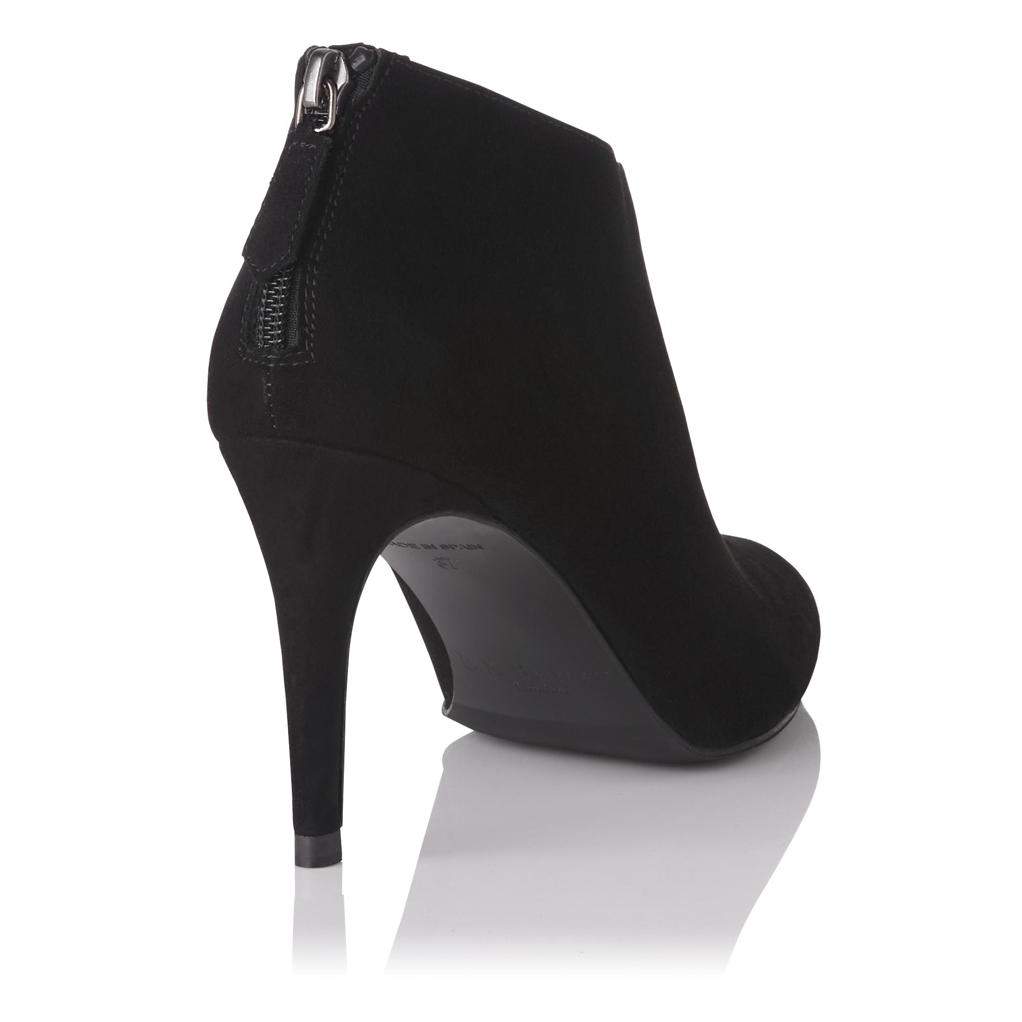 Emily Suede Boots: Designer Black Ankle Boots | LK Bennett display picture 1