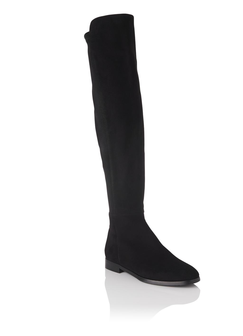LK Bennett Suede Archana Black Womens Shoes Boots Over-the-knee boots 