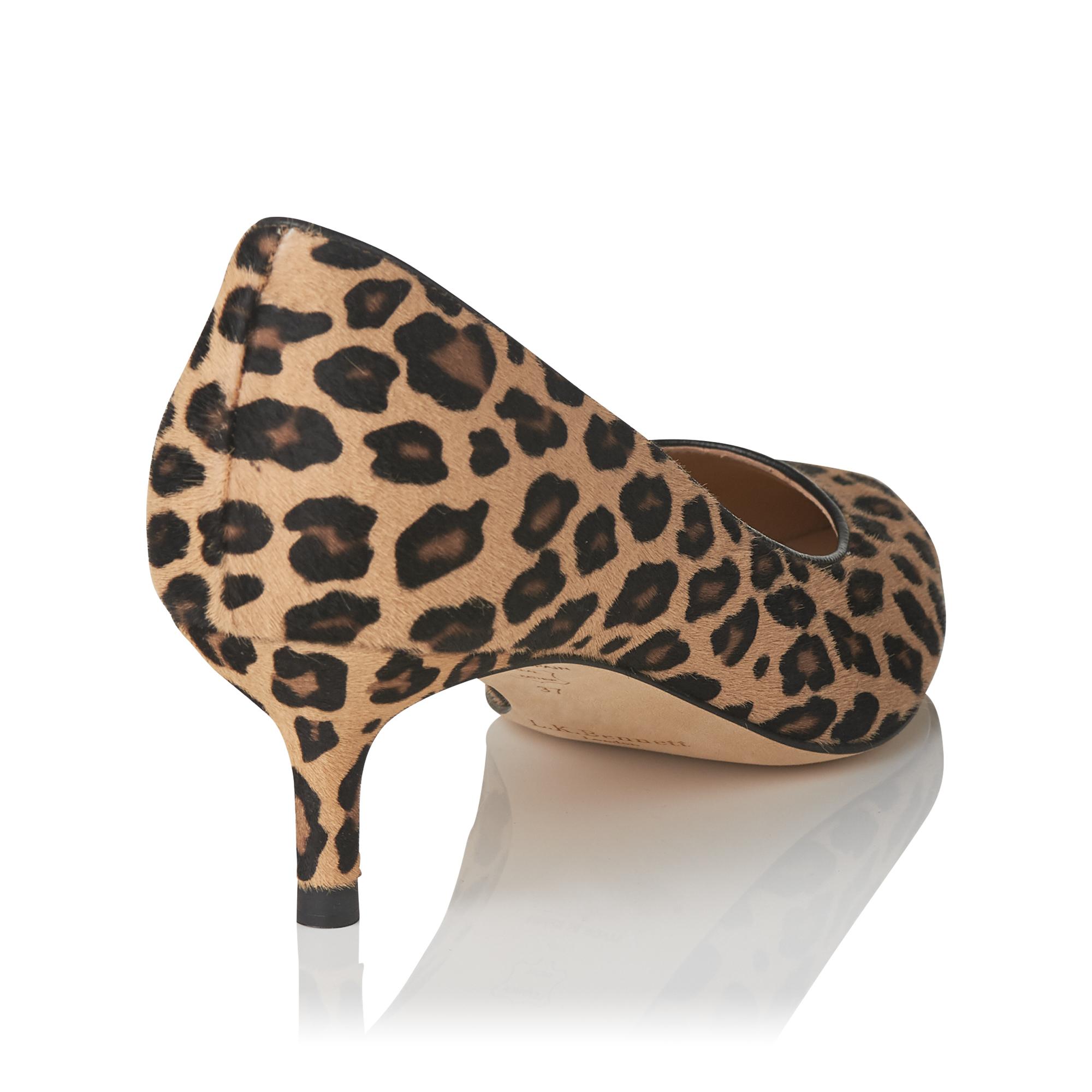 leopard low heel shoes