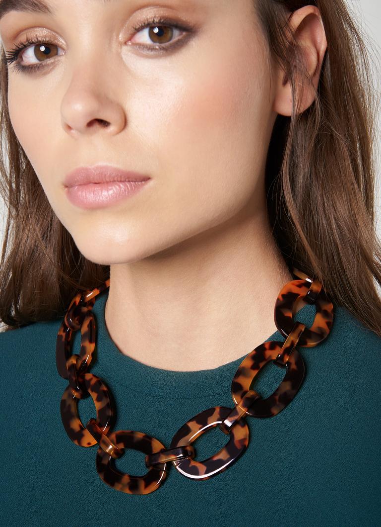 Tortoise shell link online necklace