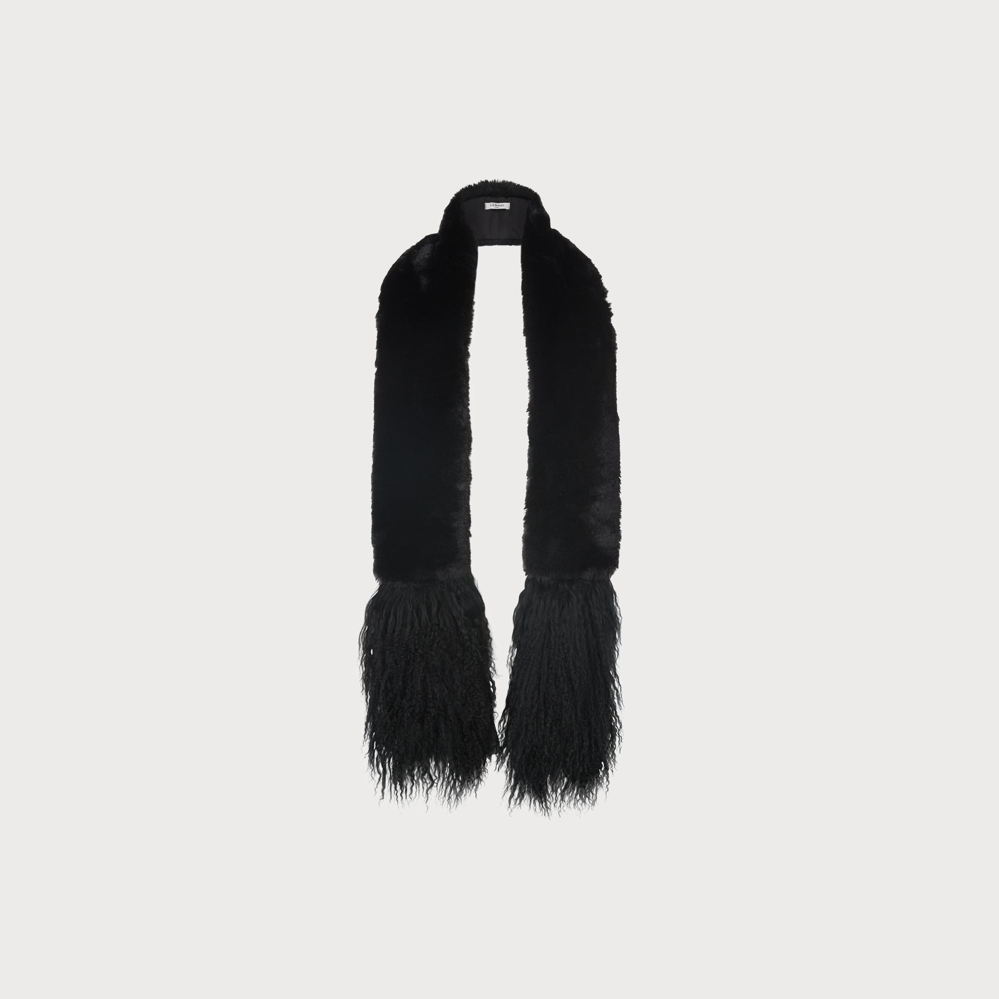Deya Black Faux Fur Scarf | Accessories | L.K.Bennett