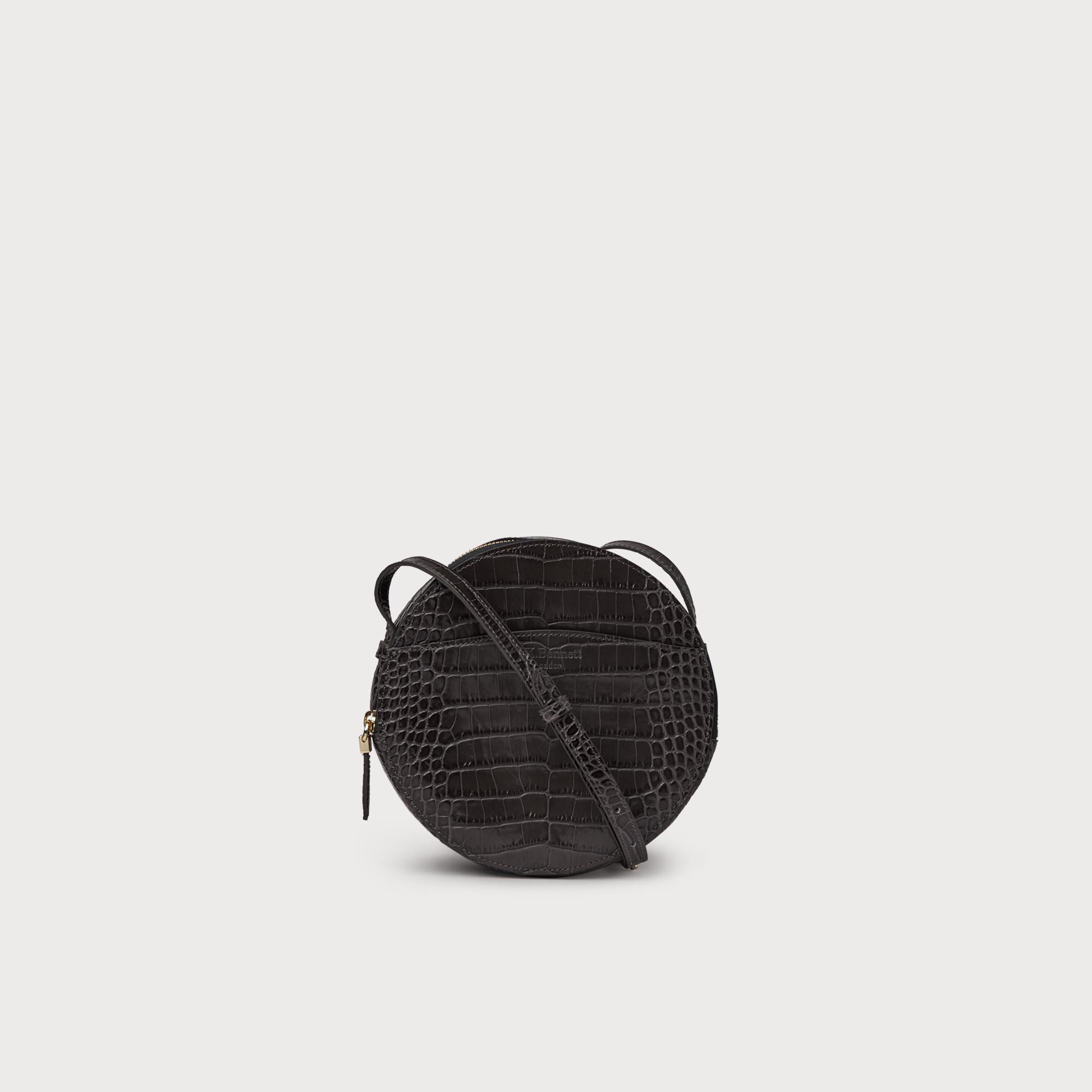 Luna Grey Croc Effect Shoulder Bag
