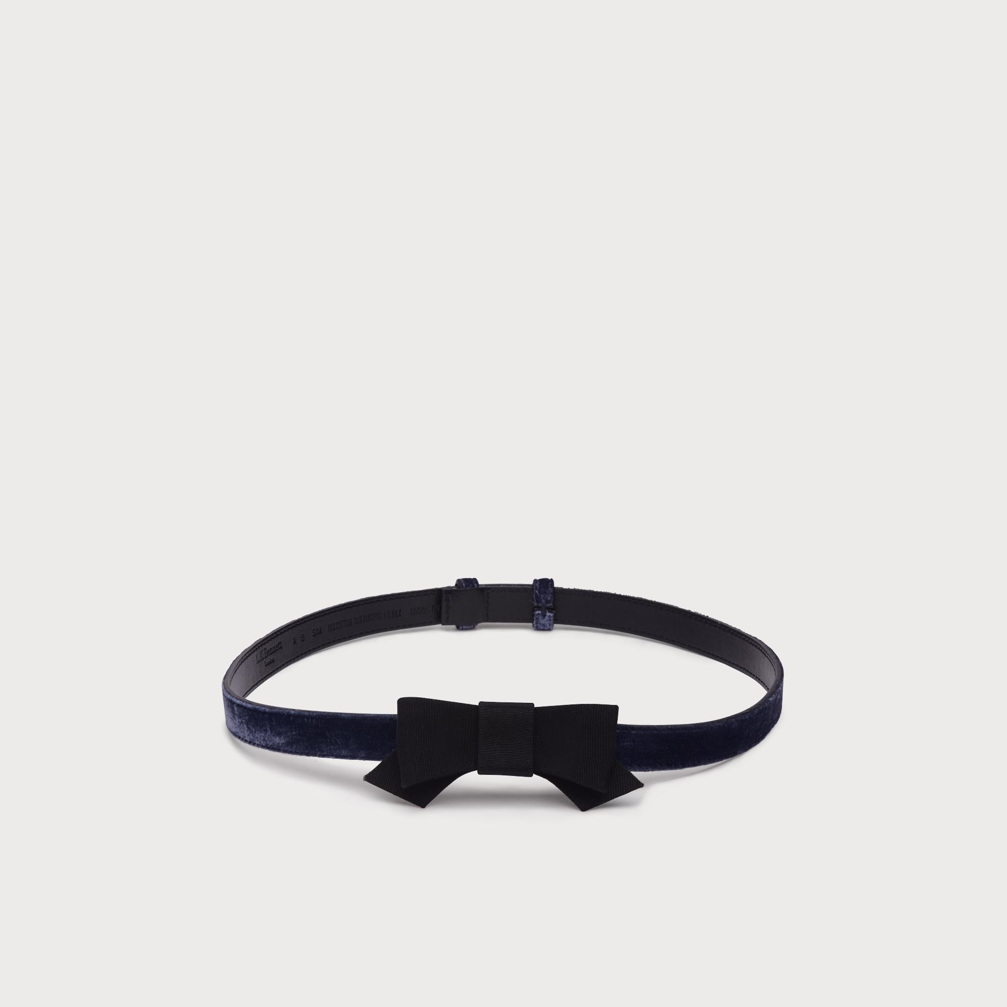 Zahara Blue Black Velvet Belt | Accessories | L.K.Bennett