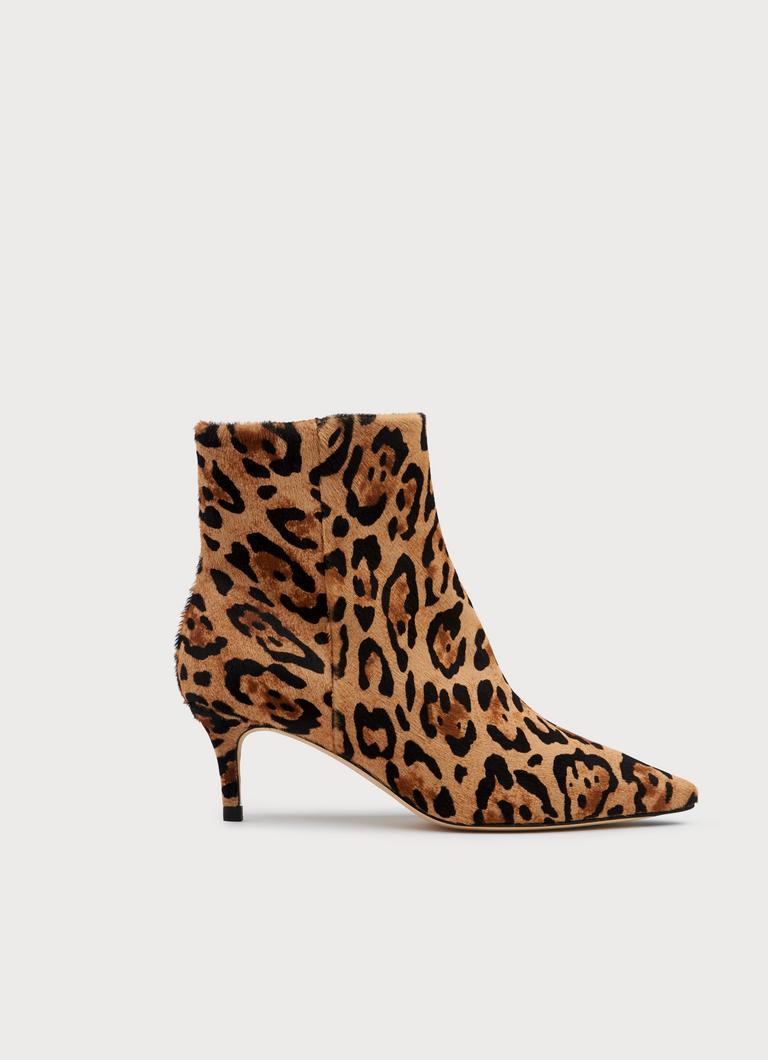 Tamara Leopard Print Calf Hair Ankle Boots