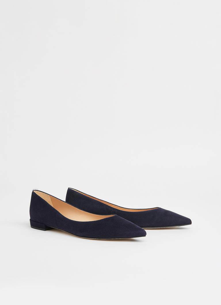 Navy top pointed flats