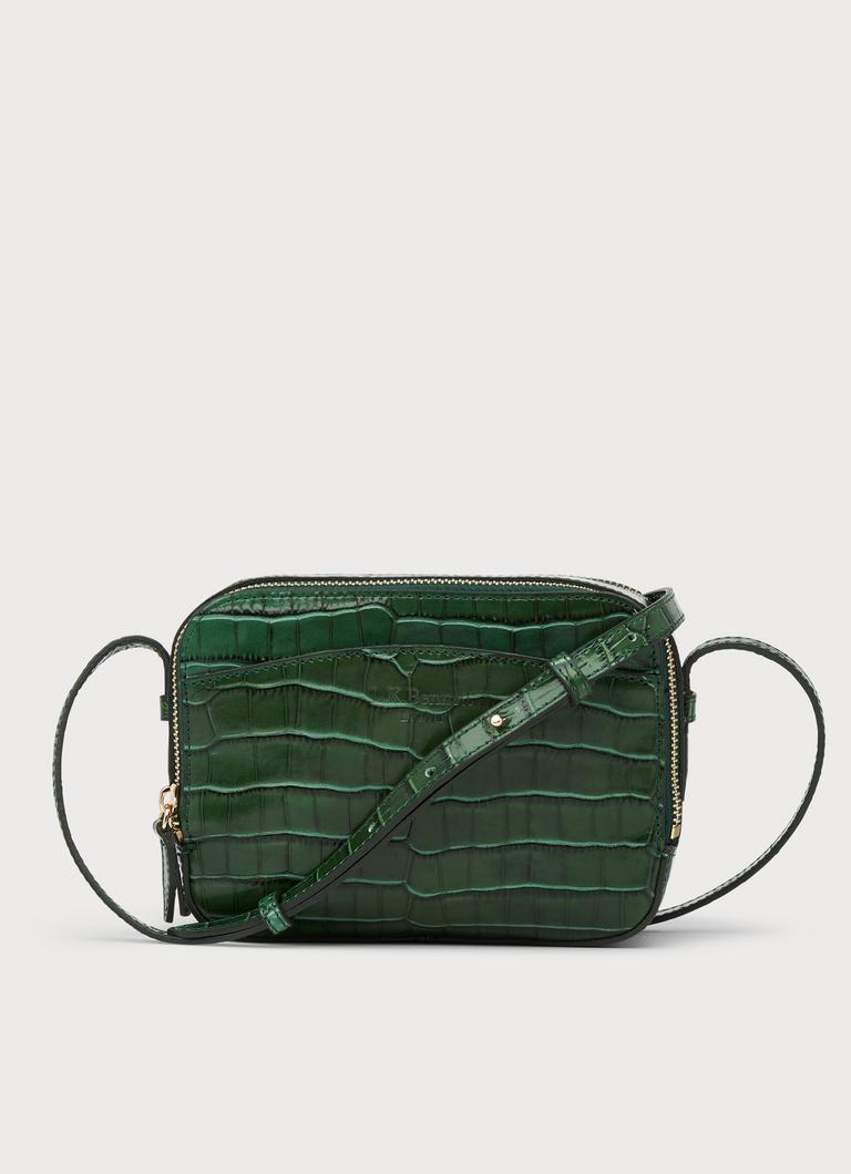Green croc crossbody bag hotsell