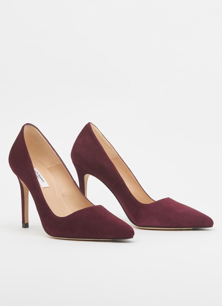Burgundy suede court shoes online
