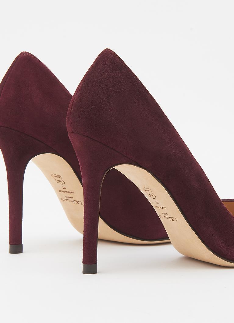 Burgundy suede pumps discount