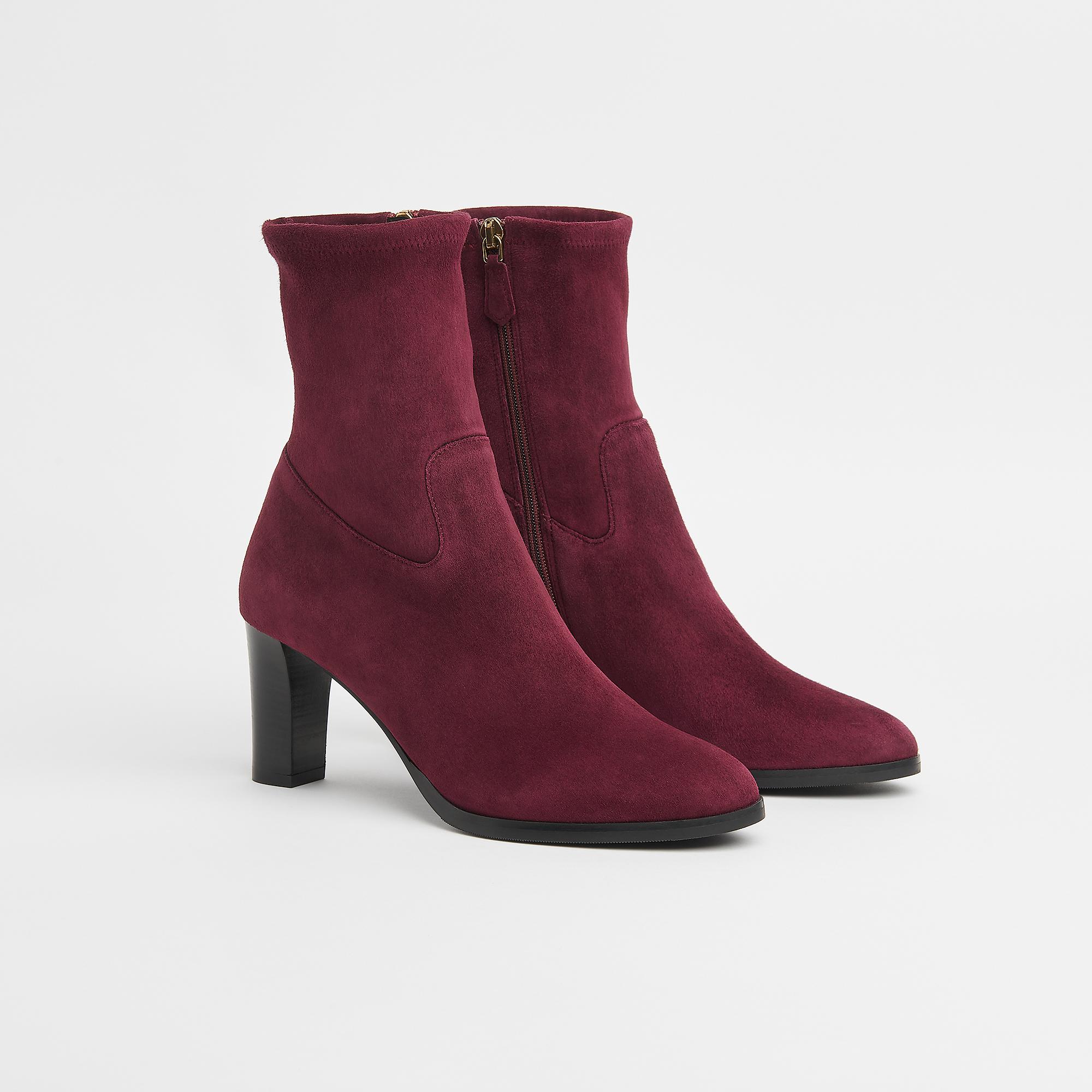 burgundy suede ankle boots uk