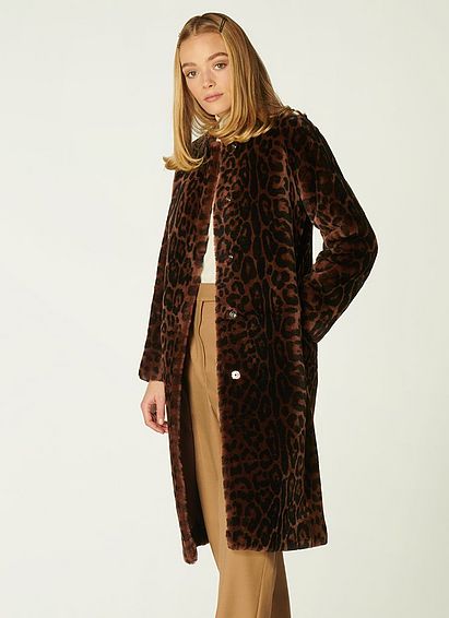 Sable Leopard Print Shearling Coat | Clothing 