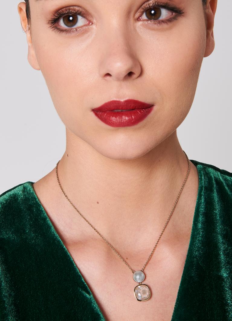 Eevee Swarovski Gold Crystal Pearl Necklace - Main Image