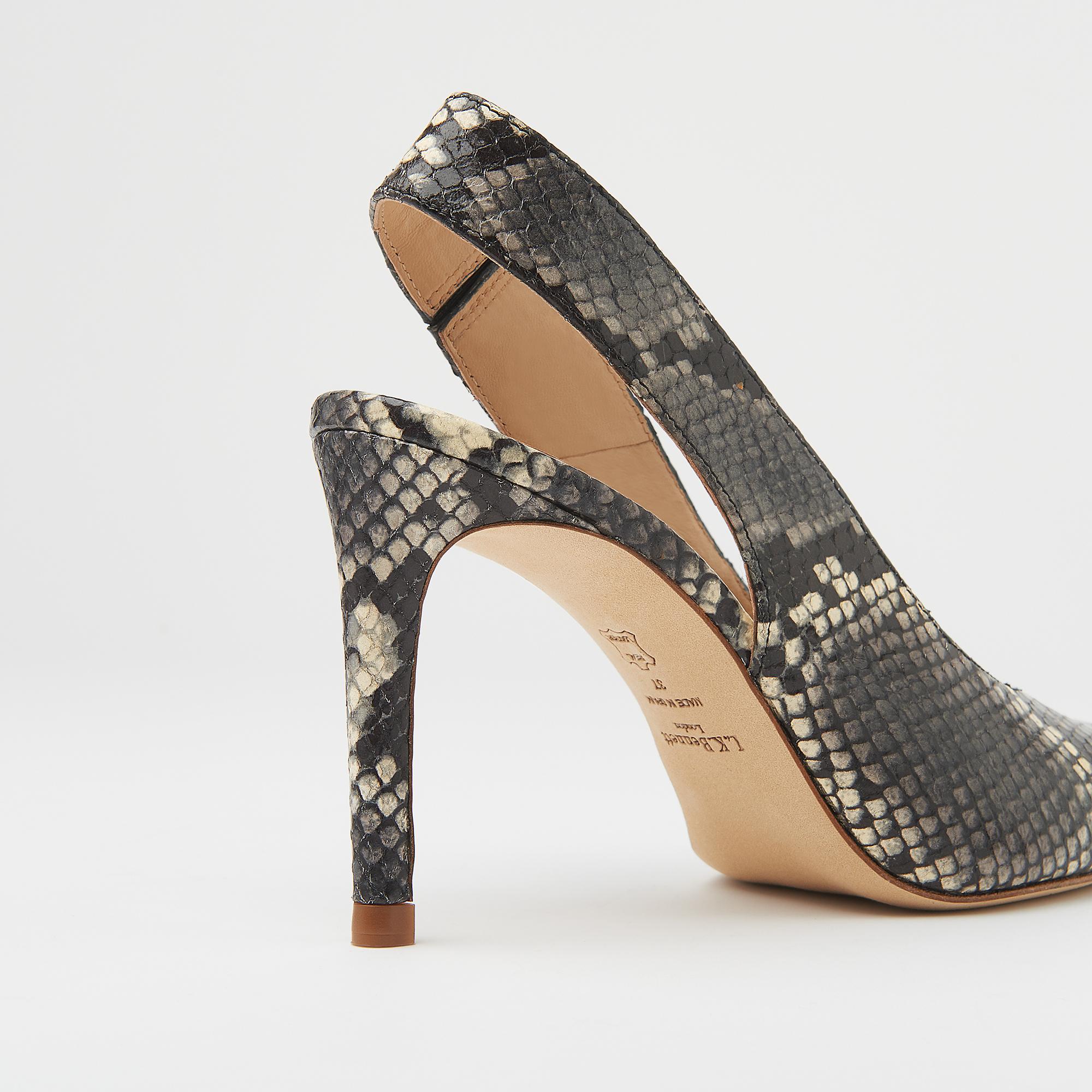 Ilana Grey Snake Print Slingbacks Shoes