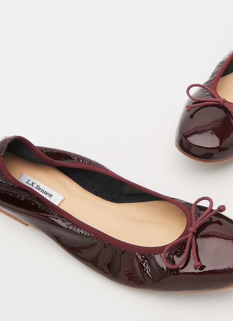 Burgundy ballet flats sales
