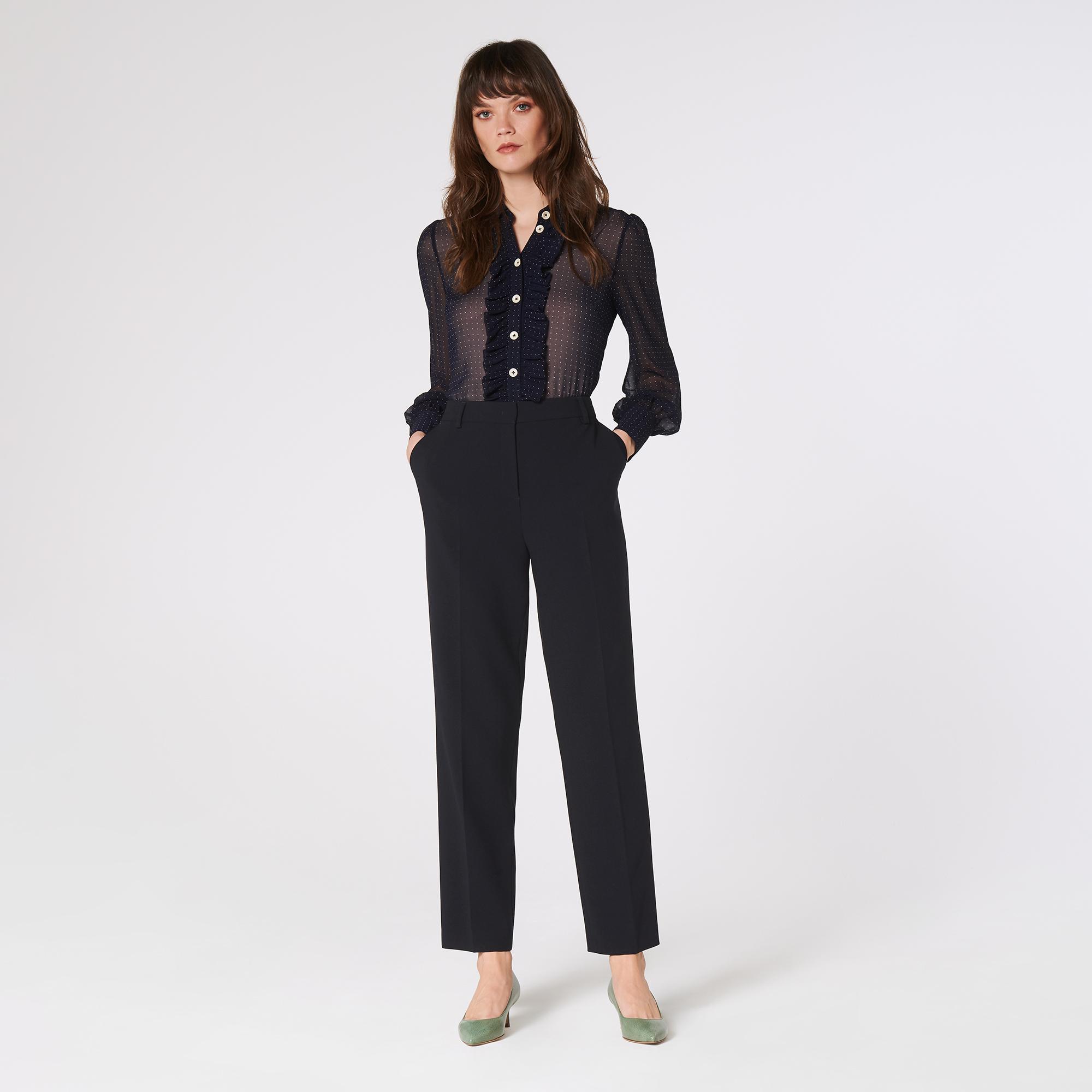 Alexander McQueen Sustainable Leaf Crepe Straight-Leg Ankle Cigarette  Trousers | Neiman Marcus