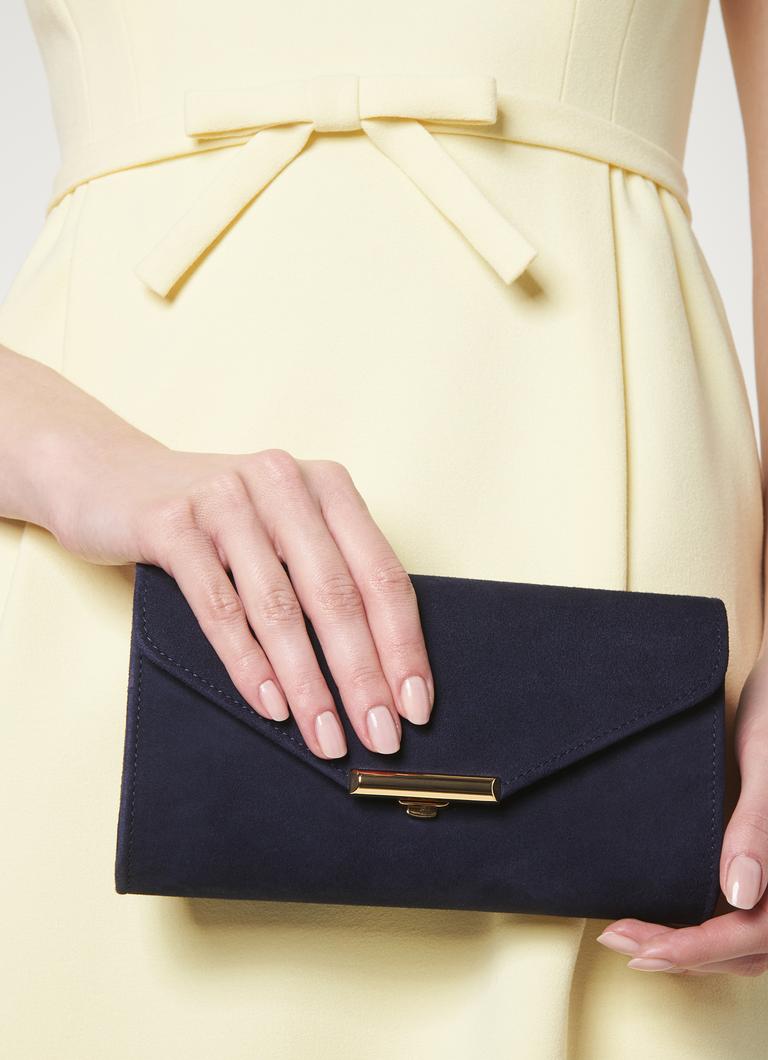 Dark navy 2025 suede clutch bag