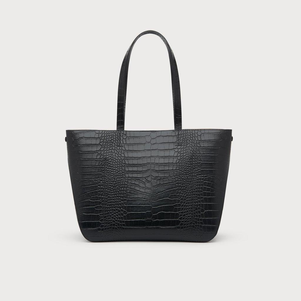 L.K. Bennett Lacey Black Croc Effect Tote - One Size, Black Female