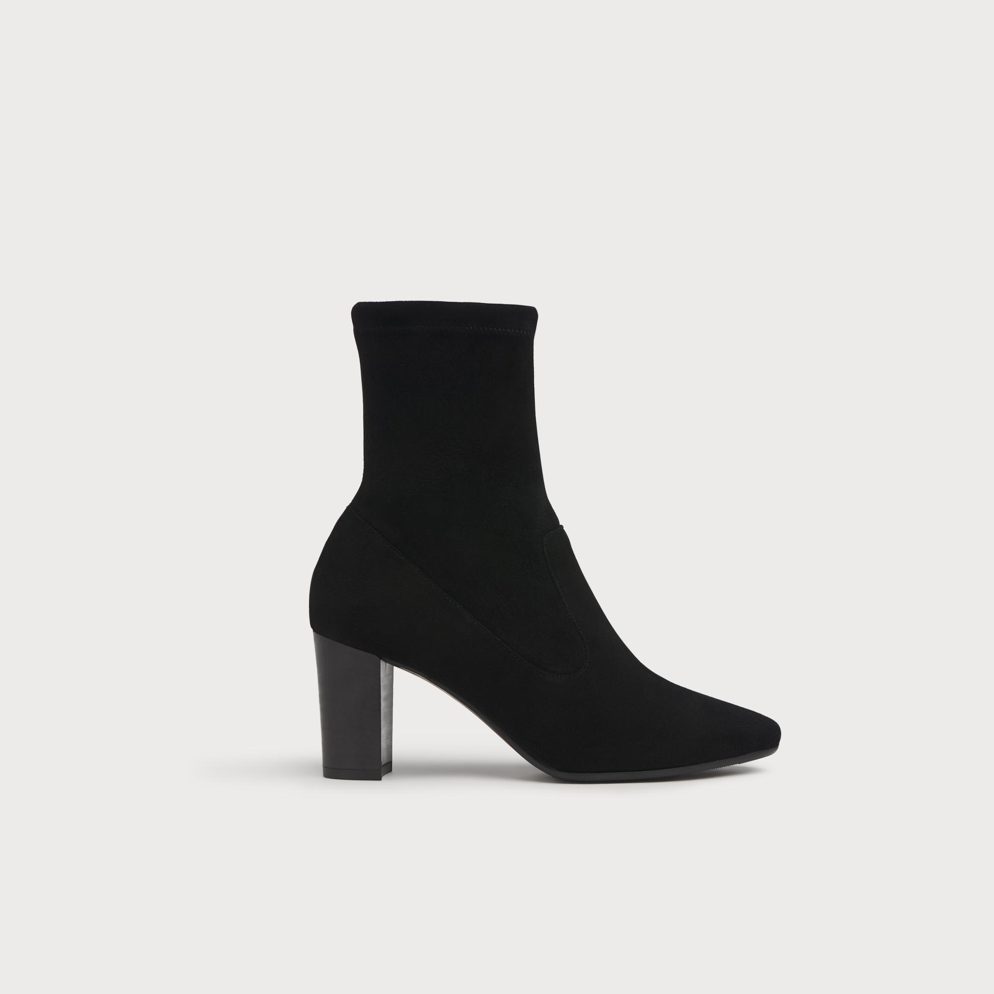 Alice Black Suede Ankle Boots With Block Heel LK Bennett