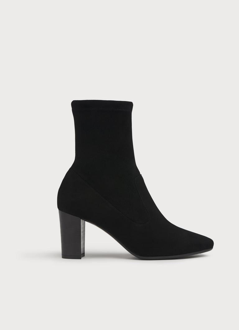 Alice Black Suede Ankle Boots With Block Heel LK Bennett