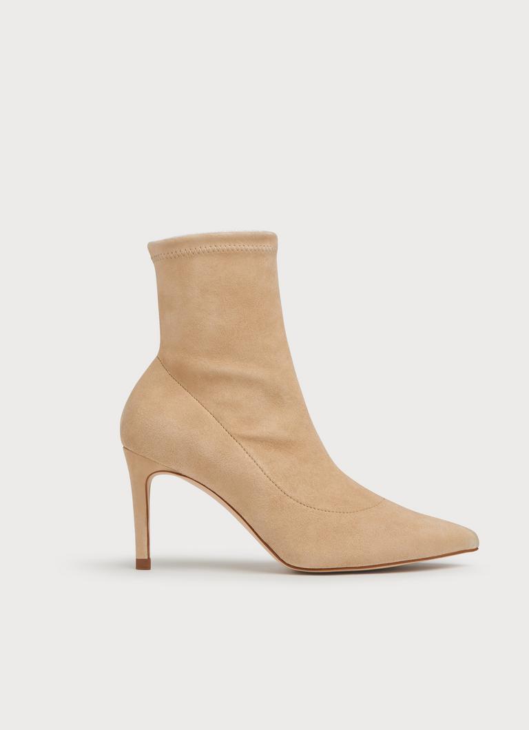 Allie Beige Stretch Suede Ankle Boots Shoes L.K.Bennett