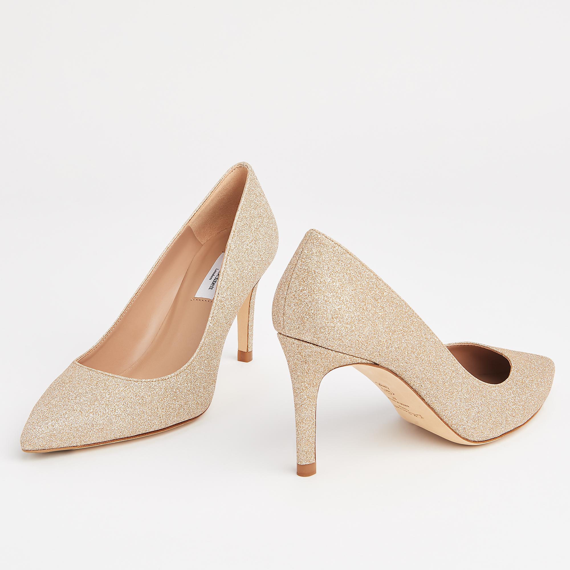 Gold Glitter Womens Gold Court Shoes Floret Gold Fine Pointed - Main Image