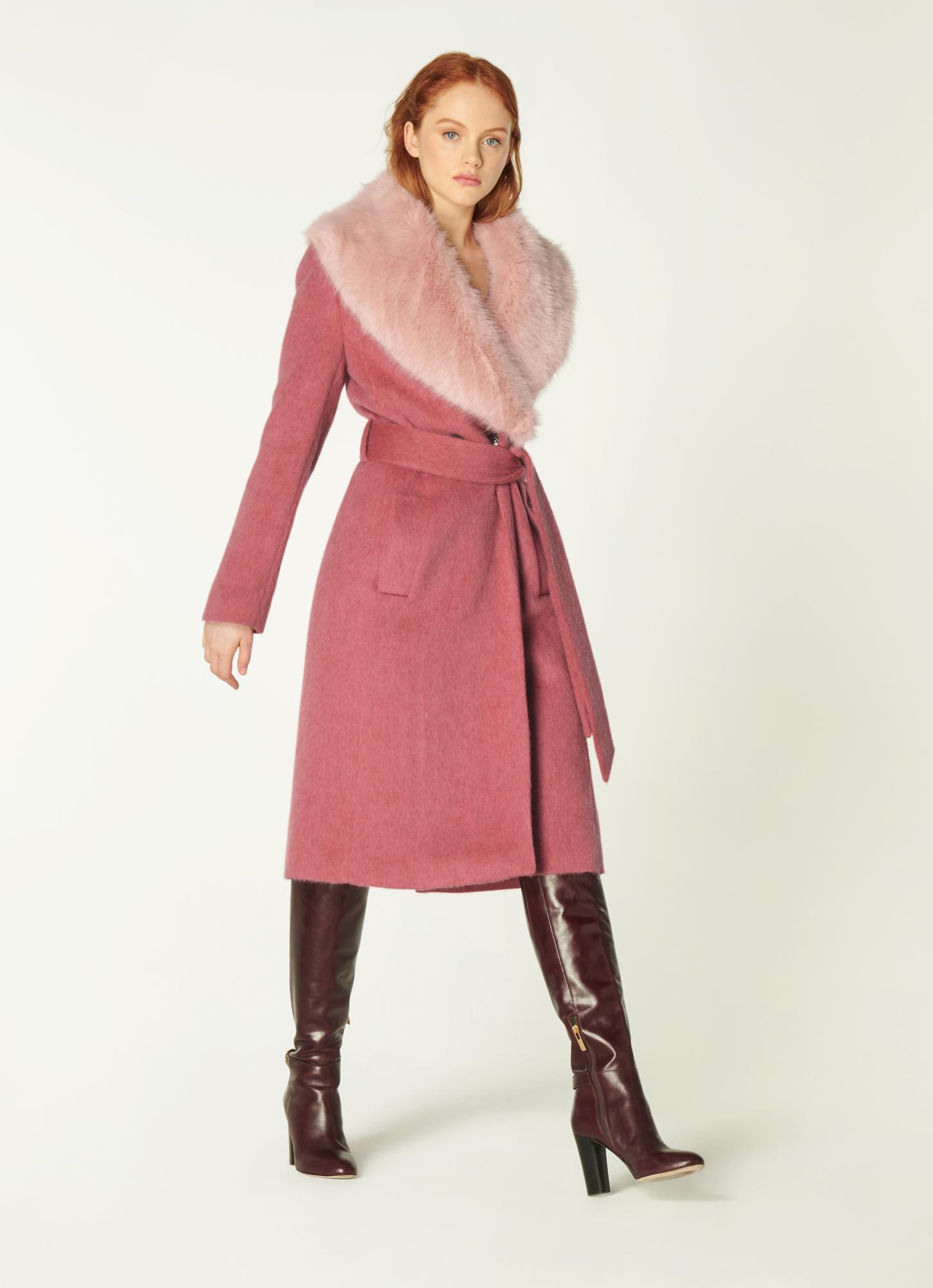 pale pink wool coat