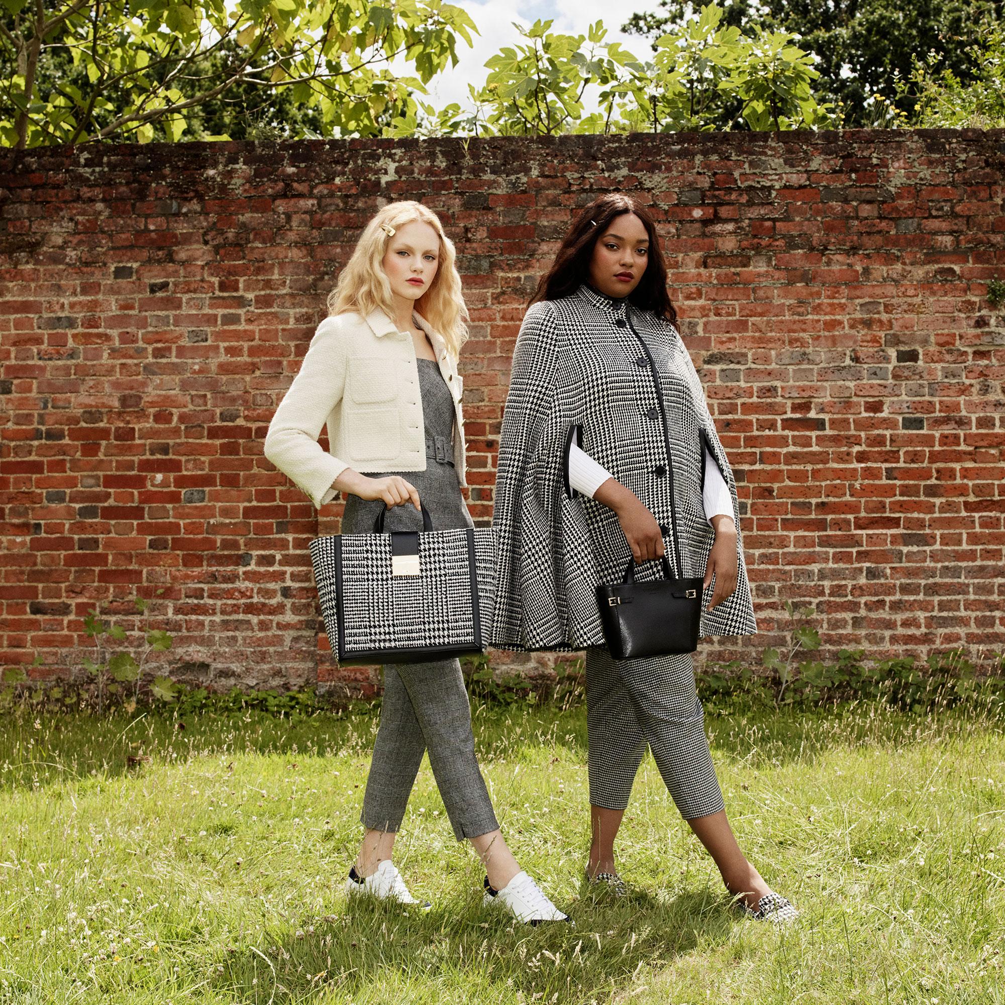 Harris Black & White Prince of Wales Check Cape | Clothing | L.K.